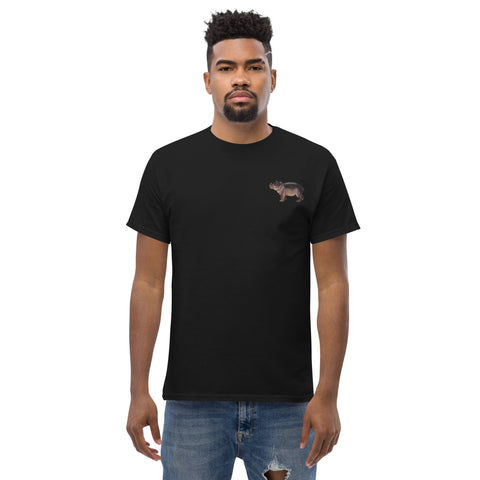 T-Shirt Nilpferdson gestickt auf Unisex – Schwarz