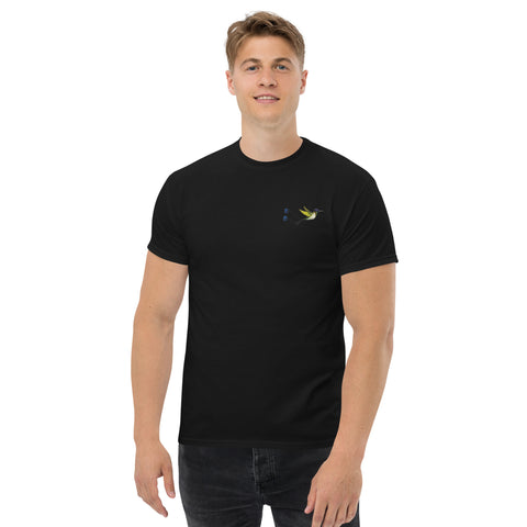 T-Shirt Kolibri gestickt auf Unisex – Schwarz