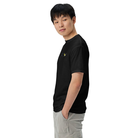 T-Shirt Kolibri gestickt auf Unisex mit schwerem Stoff – Schwarz