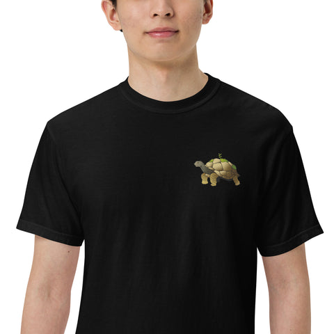 T-Shirt Schildegard gestickt auf Unisex mit schwerem Stoff – Schwarz