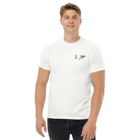 T-Shirt Kolibri gestickt auf Unisex – Weiß