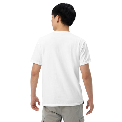 T-Shirt Nilpferdson gestickt auf Unisex mit schwerem Stoff – Weiß